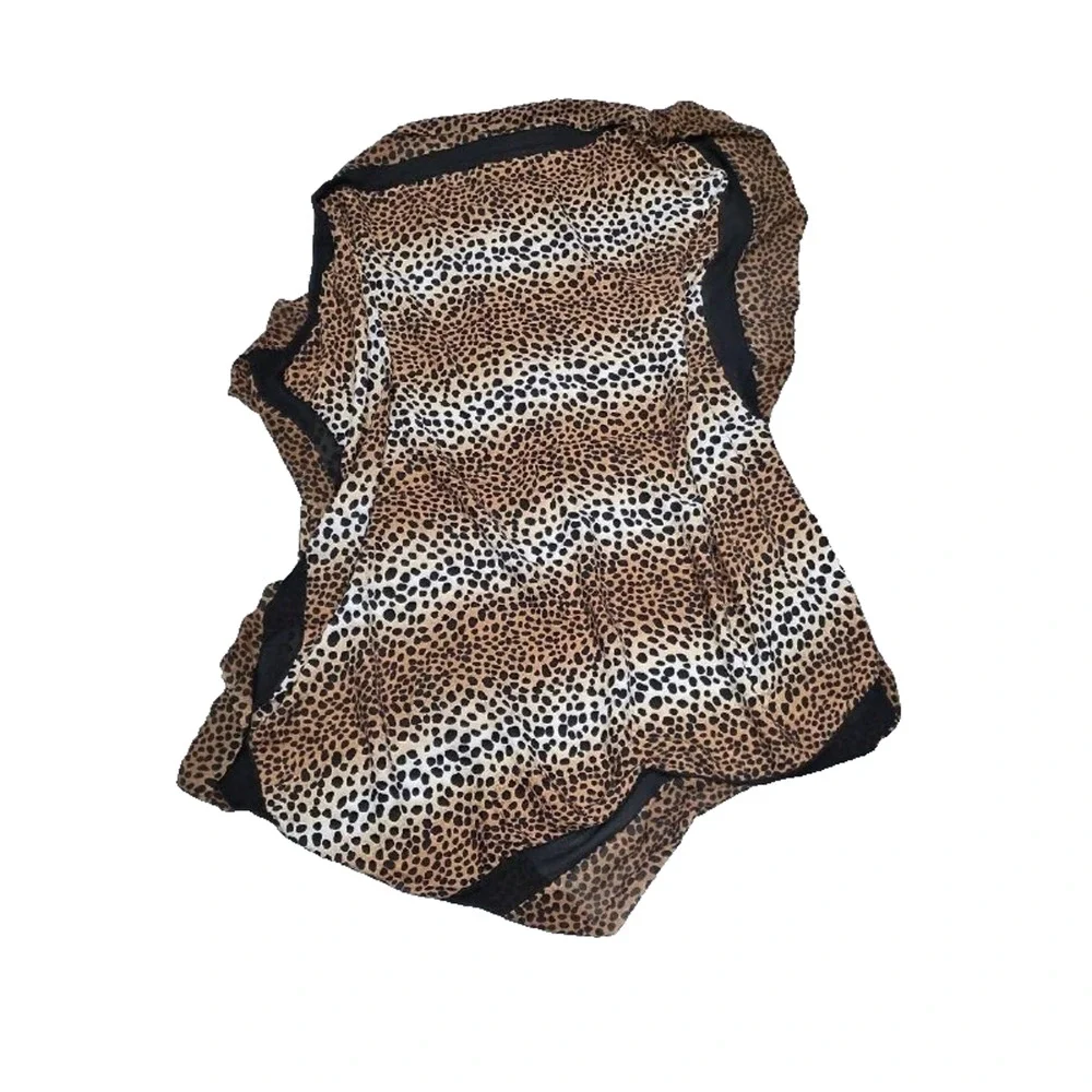 Great Vintage Leopard Print Silk ITALY Scarf square cover up large squar A004964